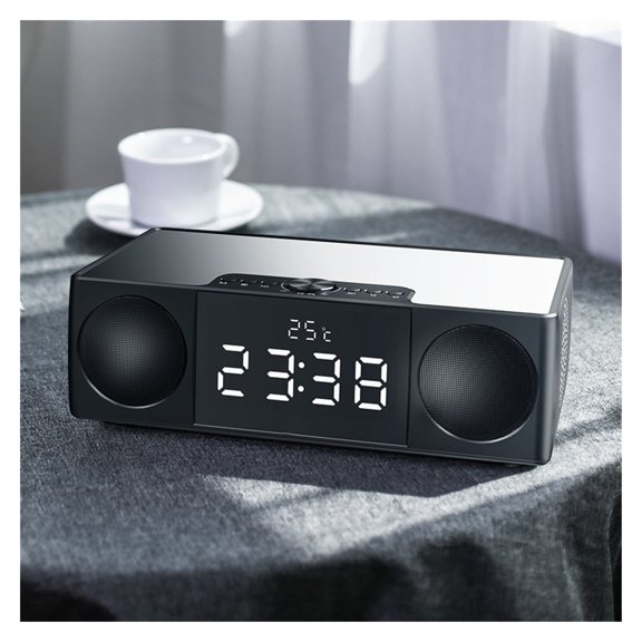 Wireless Bluetooth Speaker Overweight Subwoofer Stereo Mini High Volume 3d Surround Radio Alarm Clock