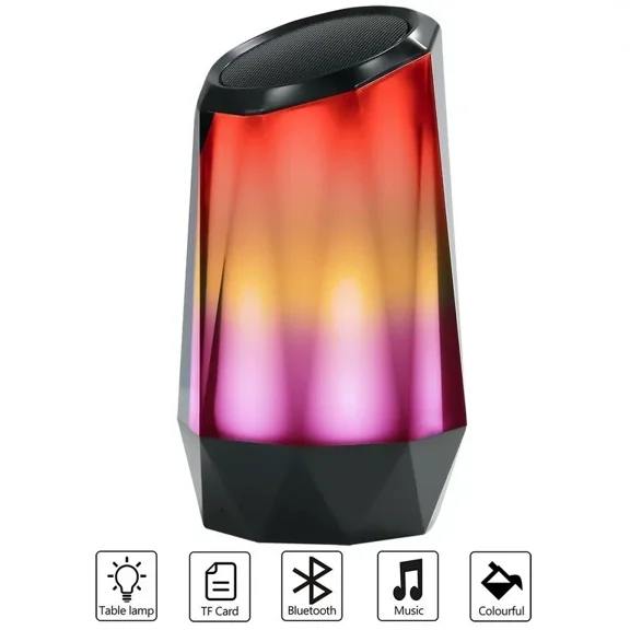 Wireless Bluetooth Speaker Portable Crystal Led Colorful Light Clear Stereo Bass
