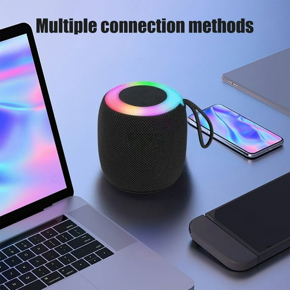 Wireless Bluetooth Speaker Portable Mini Subwoofer with Heavy Bass for Outdoor Car Home Desktop Audio Entertainment(Black)