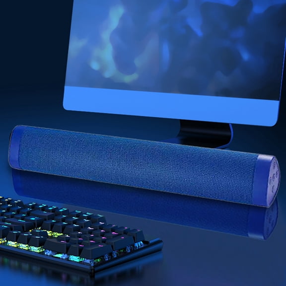 Wireless Bluetooth Speaker Sound Bar HiFi Stereo Sound Desktop Subwoofer Long Bar Bluetooth Speaker Bluetooth 5.0 Home Theater Audio Speaker Compatible with TV PC and Phone