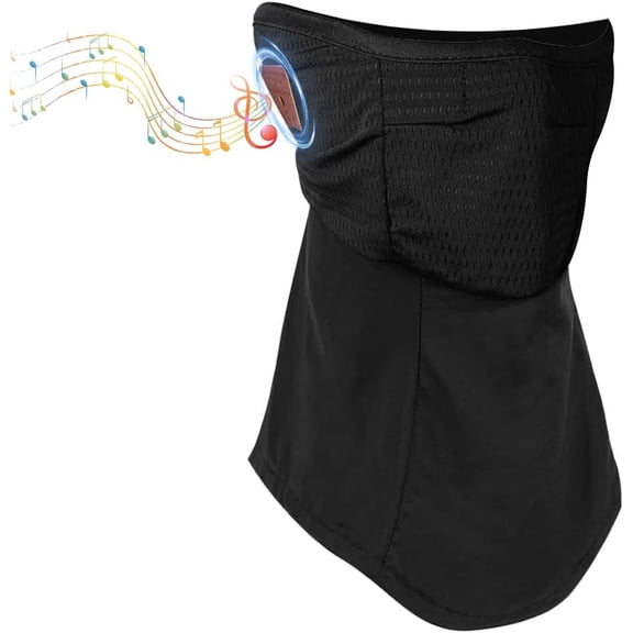 Wireless Bluetooth Sports Mask for Cycling & Skiing, Windproof UPF50+ Face Cover with Built-in Headphones, Breathable Quick-Dry Neck Gaiter for Men & Women
