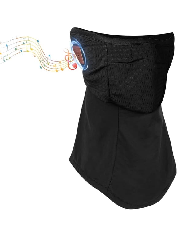 Wireless Bluetooth Sports Mask for Cycling & Skiing, Windproof UPF50+ Face Cover with Built-in Headphones, Breathable Quick-Dry Neck Gaiter for Men & Women