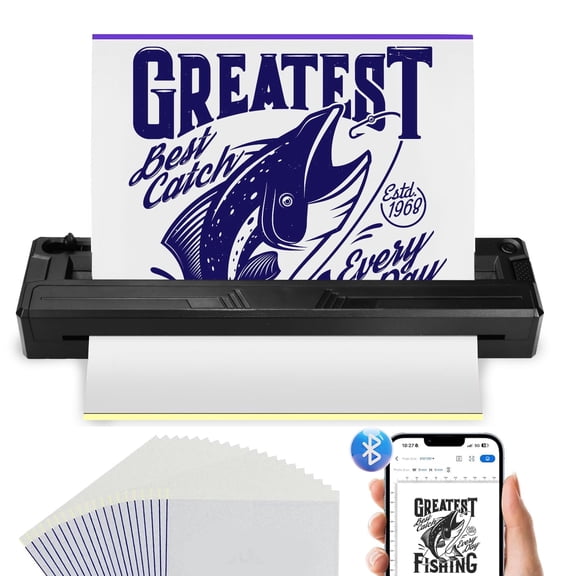 Wireless Bluetooth Tattoo Printer for Tattooing, Tattoo Transfer Stencil Printer for Tattoo Artists & Beginners, A4 Printer for Office, iOS/Android/PC