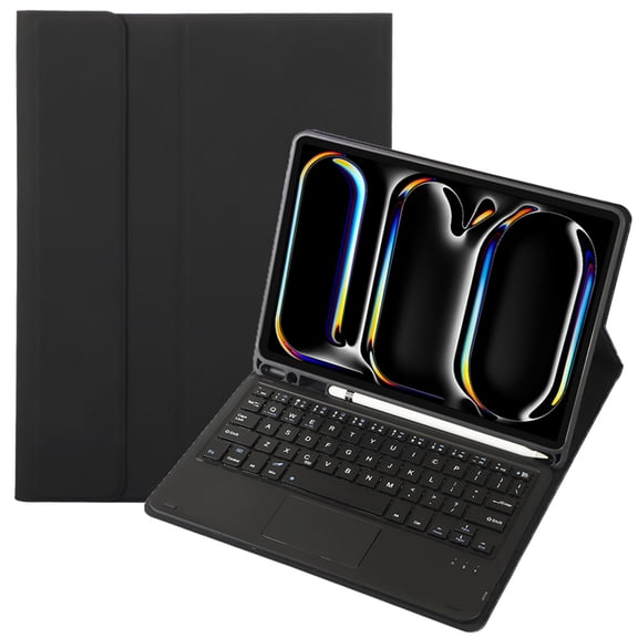Wireless Bluetooth Trackpad Keyboard Shockproof Smart Case with Pencil Holder for iPad 5th 6th Gen 9.7 inch Black