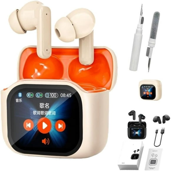 Wireless Bluetooth Translation Earphone with LED Display Screen(Fit iOS & Android), JM19 Translation Earbuds Real Time-144 Language Translator Earbuds for Travel(Orange)