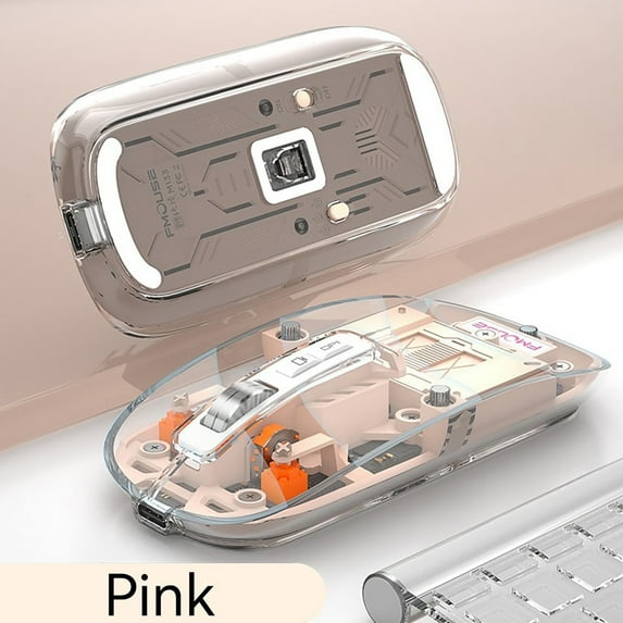 Wireless Bluetooth Transparent Mouse with 4 DPI Levels Rechargeable Silent Click for PC Laptop 30 Day Battery Life