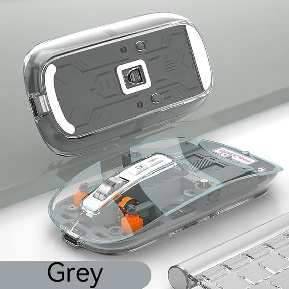 Wireless Bluetooth Transparent Mouse with 4 DPI Levels Rechargeable Silent Click for PC Laptop 30 Day Battery Life