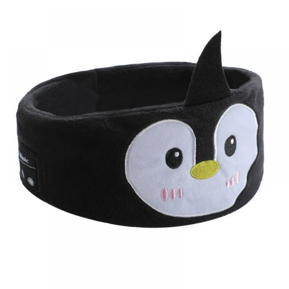 Wireless Bluetooth V5.0 Stereo Headset Cartoon Animal Headband Sleeping Aid Soft Sleep Eye Mask Eyepatch Music Calling Headphone