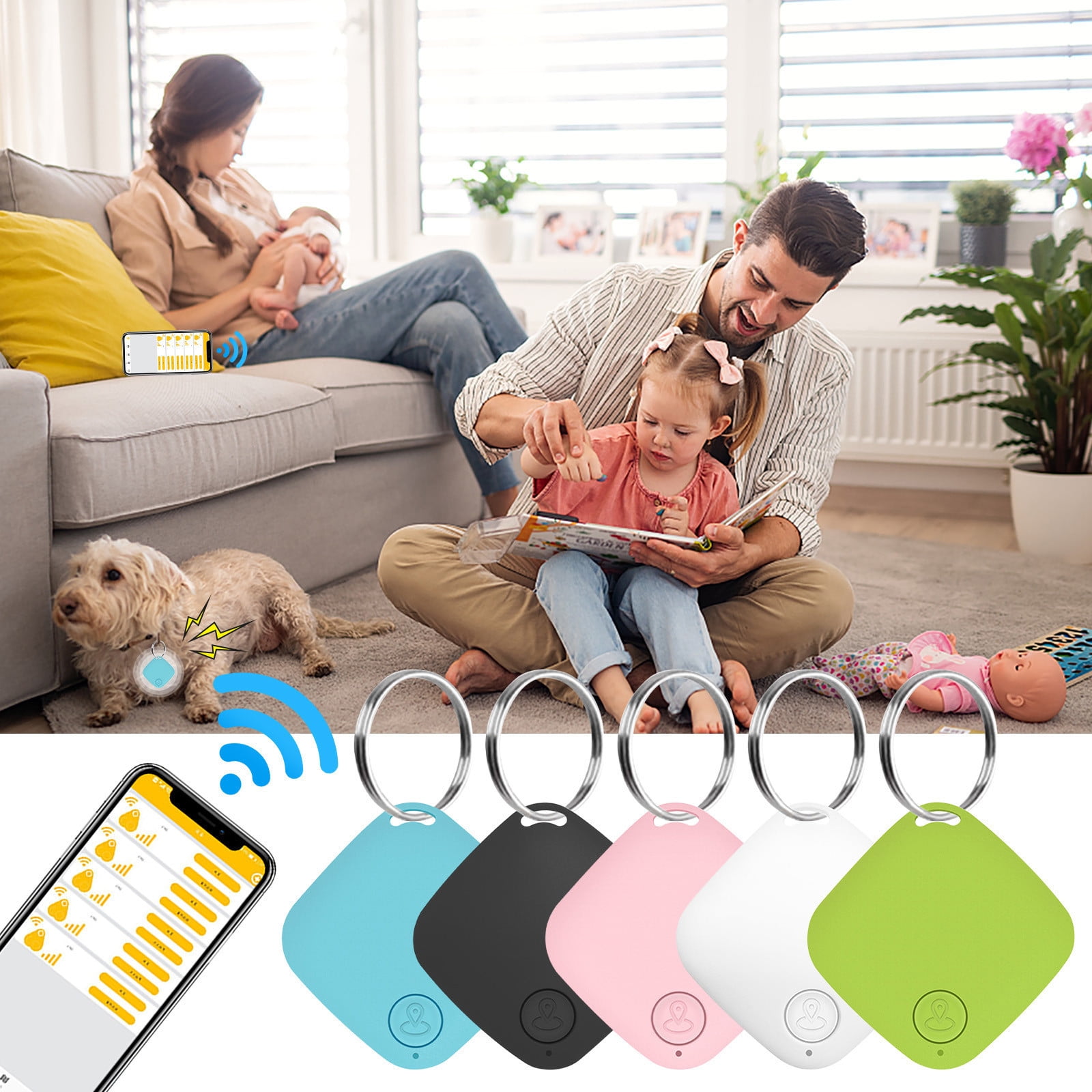 Two Way Key Lab Wireless Bluetooth -lost Device Diamond Two-way Key Pet Positioning ...