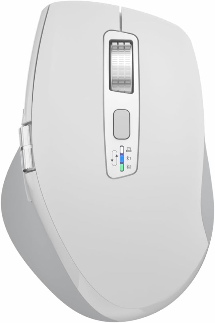Wireless Bluetooth with Smart Flying Scroll, Thumb Scroll Ergonomic Mice, Silent Multi-Device for Computer, Laptop, iPad, Tablet, MacBook (White)