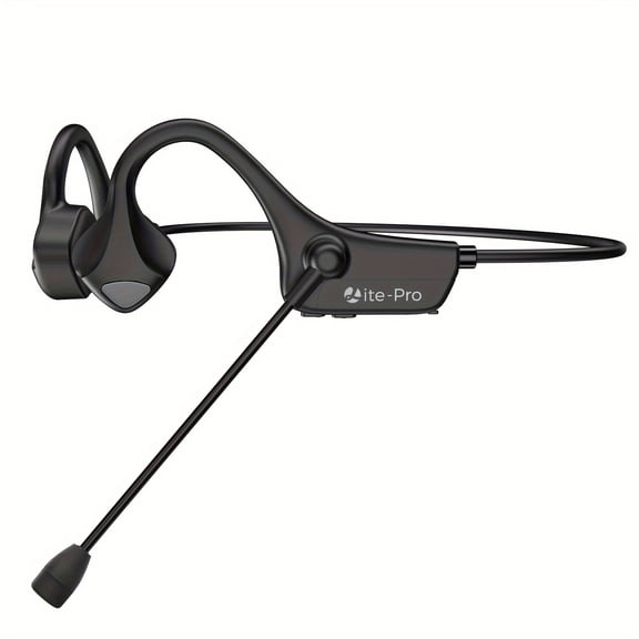 Wireless Bone Conduction Headphones with Mic, Noise Canceling & Mute Button for PC, Mobile, Work Calls, Meetings, Sports, 8H Talk Time