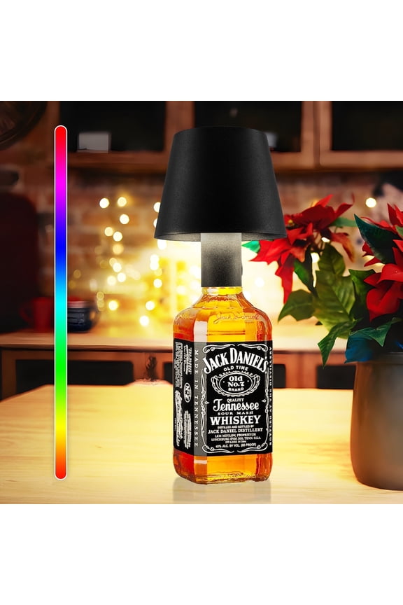 Wireless Bottle Lamp, Portable Cordless Table Lamp With RGB Breathing Light Mode 3 Color Stepless Dimming Wine Bottle Decorative Touch Lights For Bars Restaurants Rechargeable