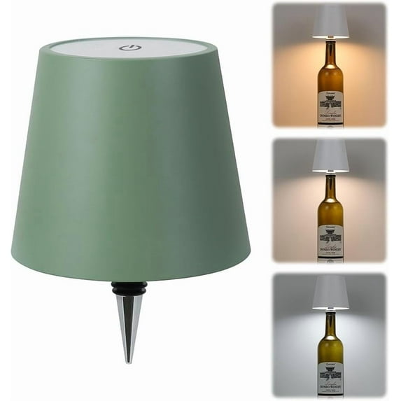 Wireless Bottle Lamp,Wireless Liquor Bottle Lamps Shade for Any Bottle,Rechargeable 3 Color Stepless Dimming LED Wine Lights,Touch Control Desk Kit for bar & Restaurant - Blue