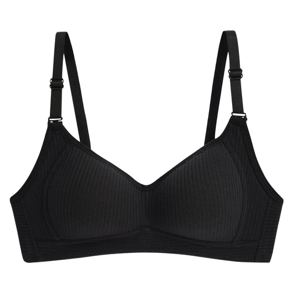 Wireless Bra For Women Push-Up Bralettes Solid Black 38