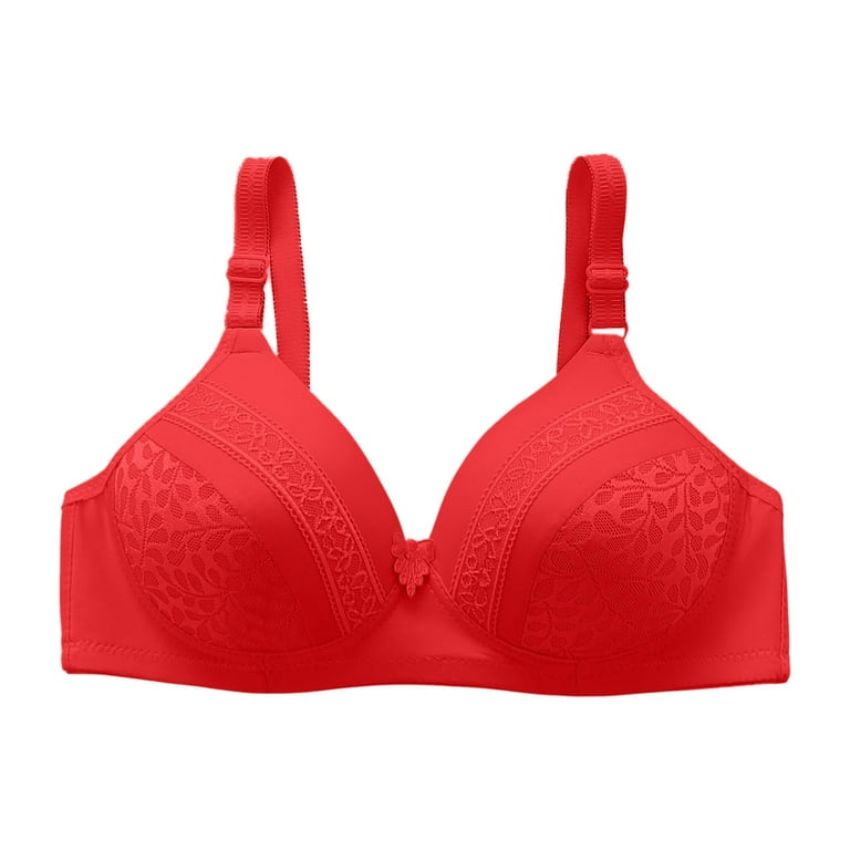 Women's Cotton Soft Padded Non-Wired Regular Bra (Red Pack of 1