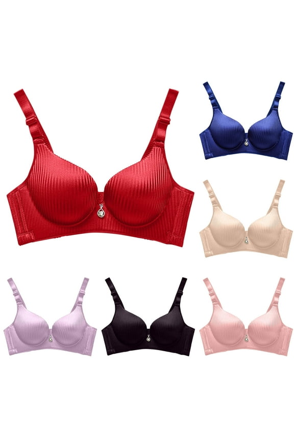 Wireless Bra with Jewel Flower Decoration, Solid Color A Cup, Comfortable Fabric for Daily Wear, Gathered Design, Adjustable Under Bust Support #Black,70A