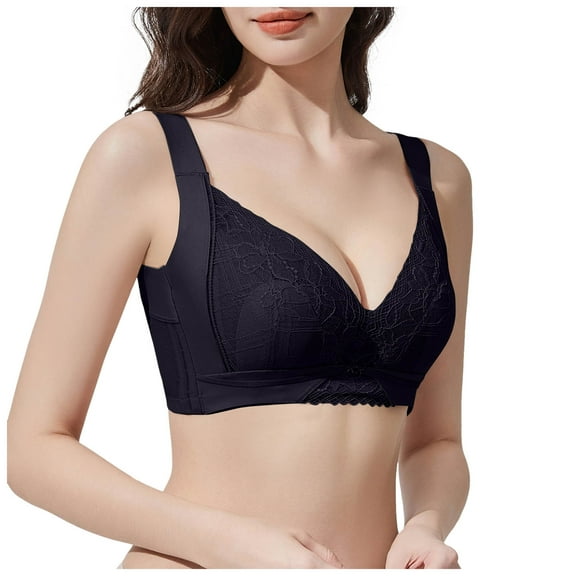 Wireless Bra Plus Size Bralettes for Women Sexy Fashion Women Lace Solid Strap Wrap Plus Size Bra Underwear Everyday Basic Sleeping Bra