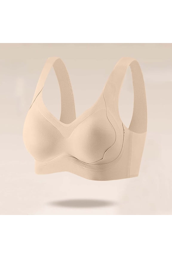 Wireless Bra Seamless No Show Lifting Bra for Women, Everyday Comfortable Daily Wear Bra Without Underwire Support, Nylon T-Shirt Bra for Home Work Leisure