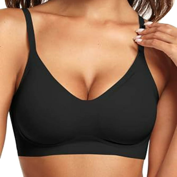 Wireless Bra – Strapless Support for Teens Women's Comfortable And Sexy Transparent Shoulder Strap Cordless Backless Spongeless With Convertible Shoulder Straps