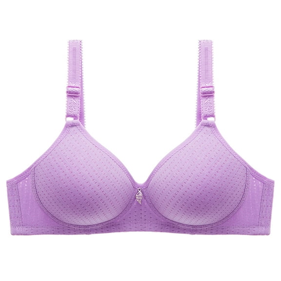 Wireless Bra Women Convertible Bra Feature V-Neck Full-Figure Bra Style W-237 Purple XL