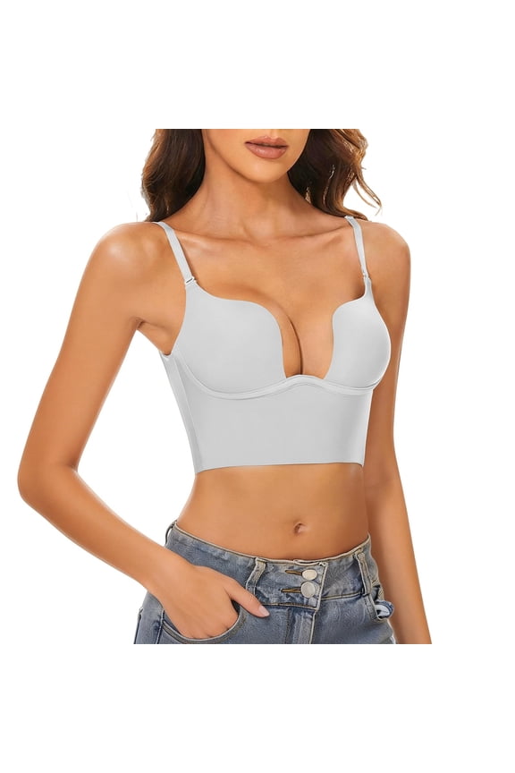 Wireless Bra for Women, Full Coverage Supportive Bra Seamless Push Up Breathable Bra Bust Shaping Wirefree Bra Criss Cross Back Seamless Push Up Daily Beach Wear, White S
