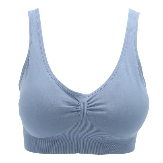 Wireless Bra Women Girl Padded Bra Soft Breathable Sports Bra for Yoga Gym Running FitnessBlue XL