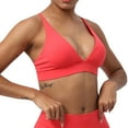 thumbnail image 1 of Wireless Bra Women Lightly Lined Bra Feature V-Neck Soft Bra Style W-973 Red M, 1 of 5