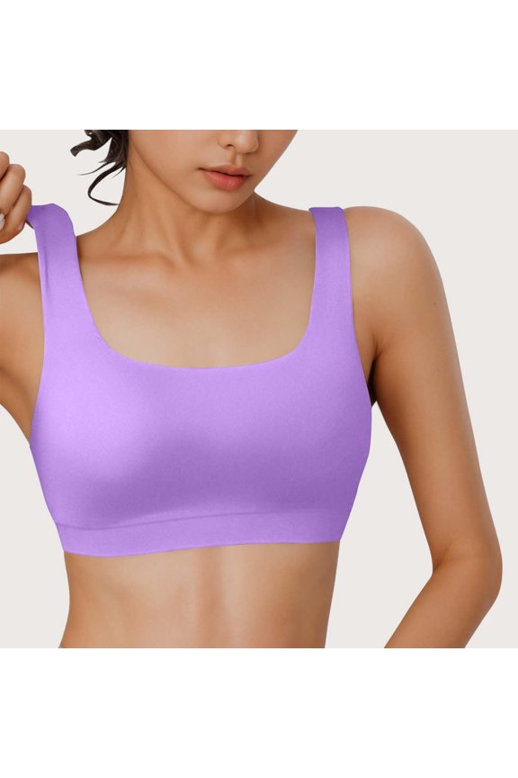 Wireless Bra for Women, Soft Summer Plunge V Neck Low Cut Bra Convertible Racerback Breathable Bra Post Surgery Bra Full Coverage Supportive Bra Thin Underwear Daily Wear, Purple