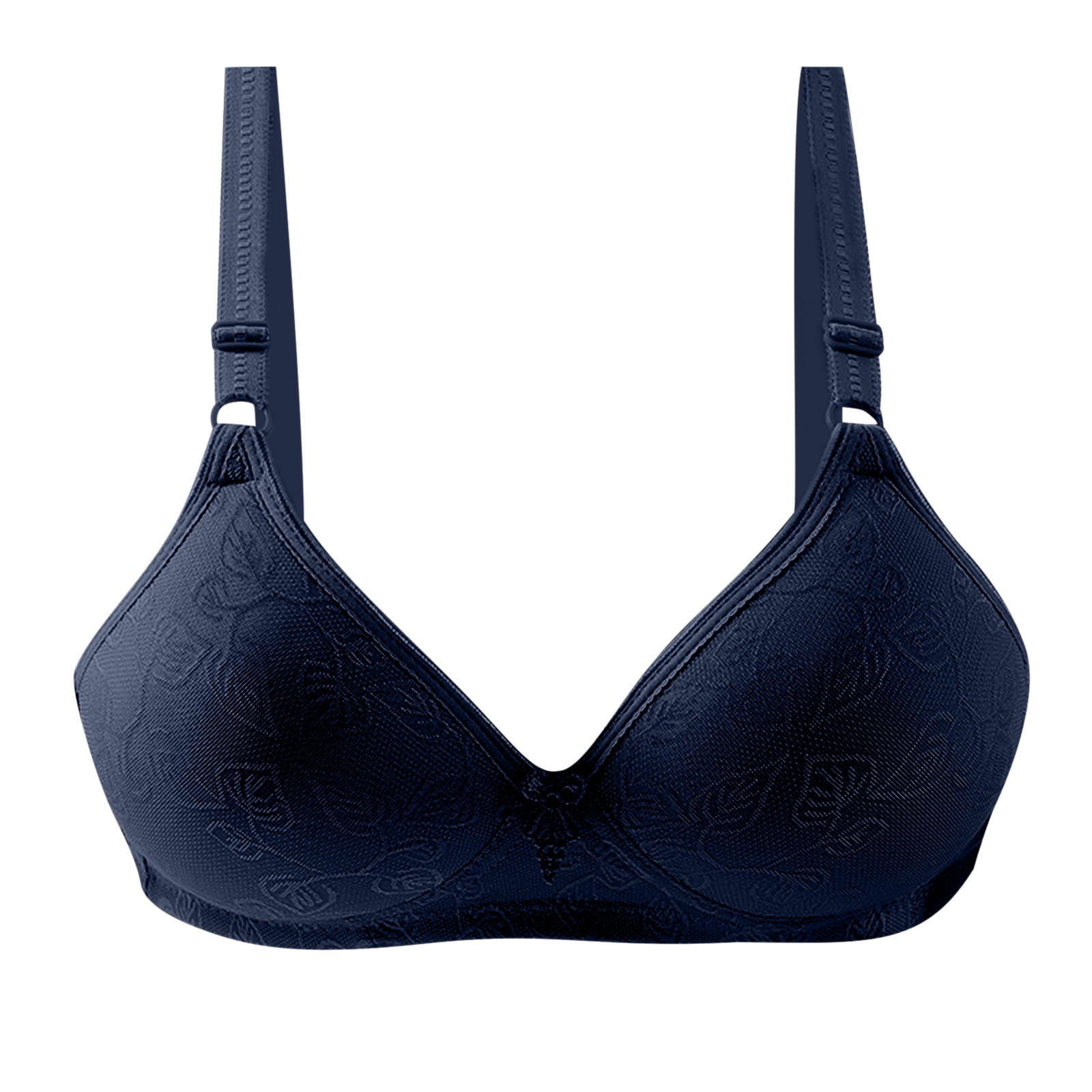 TQWQT Bras for Women, Woman's Fashion Plus Size Wire Free Printing  Comfortable Push Up Hollow Out Bra Underwear,Blue 46 