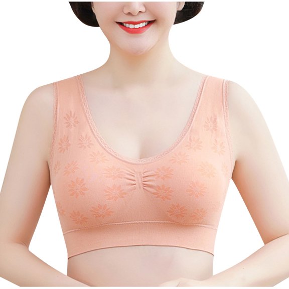 Wireless Bra for Older Women No Underwire Seamless T Shirt Bra Bralette Support Comfortable Sleep Senior Everyday Bra