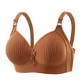thumbnail image 1 of Wireless Bra for Women Floral Print Comfortable Breathable Bras Full Coverage Support Push Up Everyday Bra Plus Size (XL, Brown), 1 of 6