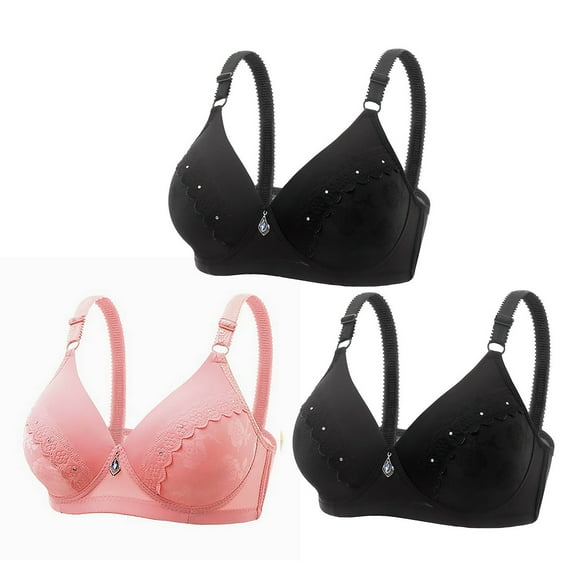 Wireless Bra for Women No Underwire, Full Coverage Soft Padded Everyday Comfort Bra 3 Pack Seamless Bralette