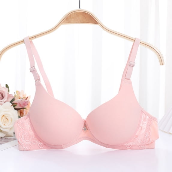 Wireless Bra for Women Seamless No Underwire Comfort Bra Full Coverage Soft Support Everyday Lounge Bra Pink 32