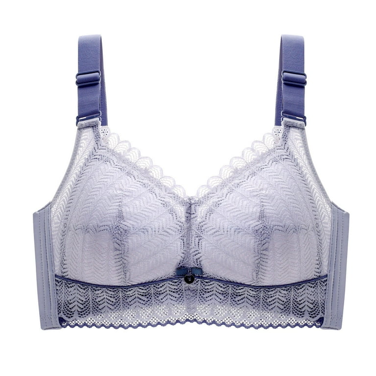 Wireless Bra for Women Wirefree Push-Up Bralettes Solid Grey 40D
