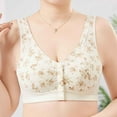 thumbnail image 1 of Wireless Bras Plus Size, Xunlbb Woman Oversized Strapless Bra With Cotton Style Front Buckle Underwear(Beige,110), 1 of 5