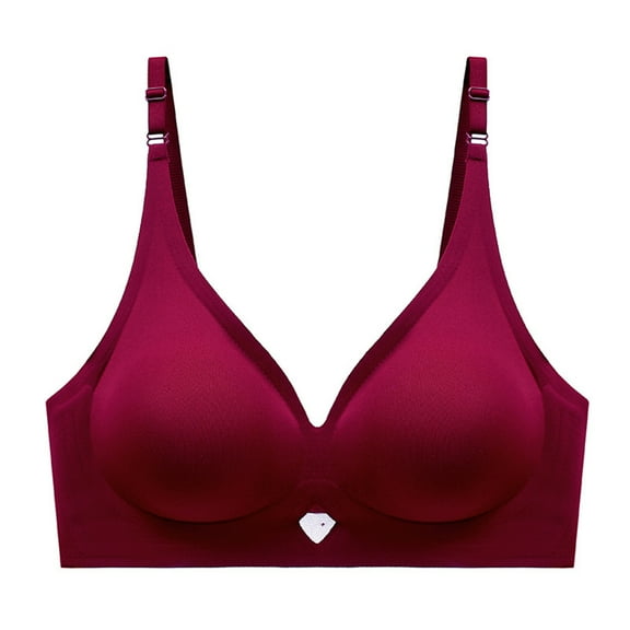 Wireless Bras Plus Size, Xunlbb Woman's Solid Color Hollow Out Mesh Thin Style Ventilate Bra Without Steel Rim(Wine,XL)