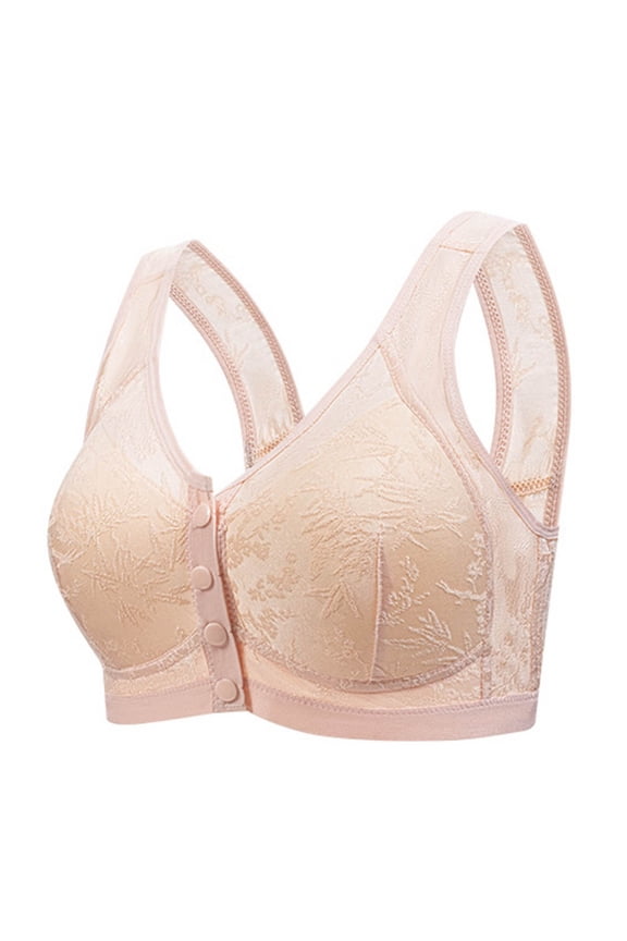 Wireless Bras for Women Easy Access Front Closure Fresh Feel During Long Days Lightweight No Show Design Minimal Lounge Essential Weekend Lounge Style Summer Khaki S