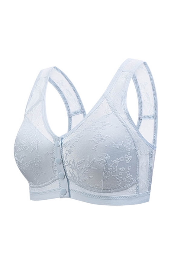Wireless Bras for Women Easy Access Front Closure Fresh Feel During Long Days Lightweight No Show Design Minimal Lounge Essential Weekend Lounge Style Summer Light Blue L