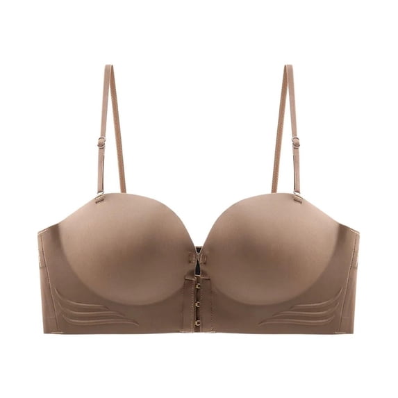 Wireless Bras for Women JIANLAI Front Closure Underwire Support Bra, Removable Adjustable Thin Strap Seamless Bra, Multiway Daily Evening Outfit Support Bra