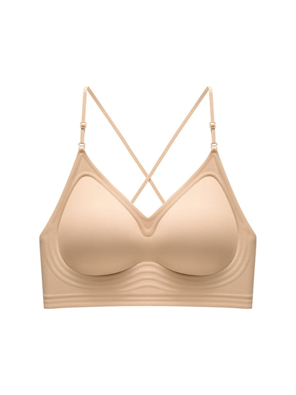 Wireless Bras for Women Large Backless Liquid Foundation Underwear Small Breasts Gathered Thin Summer Hanging Neck Bra For Dress Comfortable Seamless Womens Bras