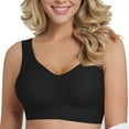 thumbnail image 1 of Wireless Bras for Women Plus Size Push up Sports Bra Seamless Full Coverage Soft Sleep Wirefree Bra Comfort V Neck Bra No Underwire Everyday Bras, Black, 1 of 9