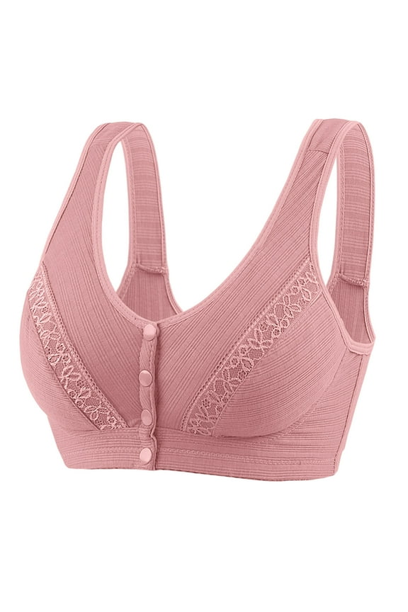 Wireless Bras Women Pullover Bra Feature V-Neck Padded Bra Style W-255 Pinks XL