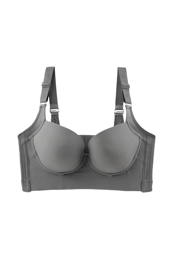 Wireless Bras Women Seamless Bra Feature V-Neck Padded Bra Style W-1699 Gray XL