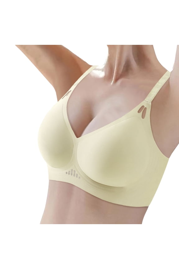 Wireless Bras for Women Seamless Push Up Bra Full Coverage Bralettes Support Women's Thin Seamless Vest Soft Support Large Chest Small Half Fixed Cup Breathable Bra,Color:Light Green,XXL