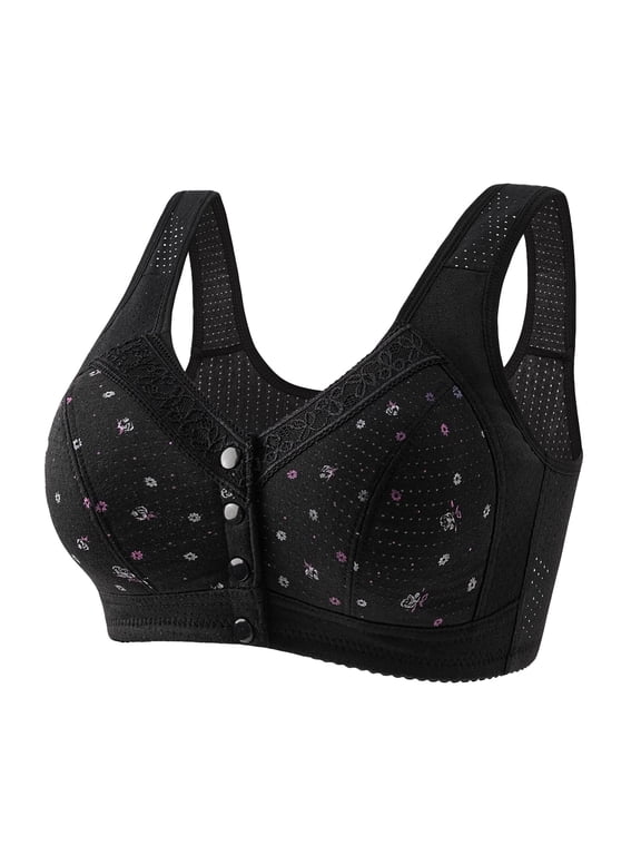 Wireless Bras for Women Support And Lift Minimizer Plus Size Full Coverage Bras Full Support Wide Band Front Closing Bras Wireless Seamless Everyday Bras With Sagging Breasts Plus Size