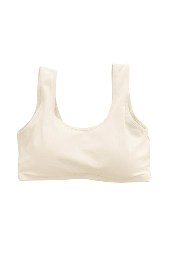 Wireless Bras for Girl New Girls' Bras Children's Vests Developmental Underwear Comfortable and Breathable Vests Underwear Style B-72 Khaki One Size