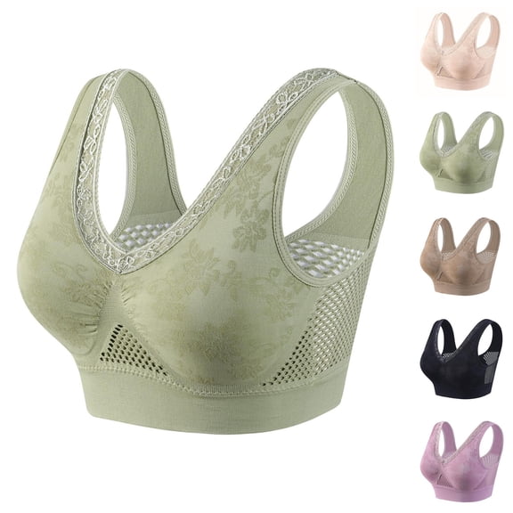 Wireless Bras for Older Women Breathable Racerback No Underwire Plus Size Bralettes Everyday Bra
