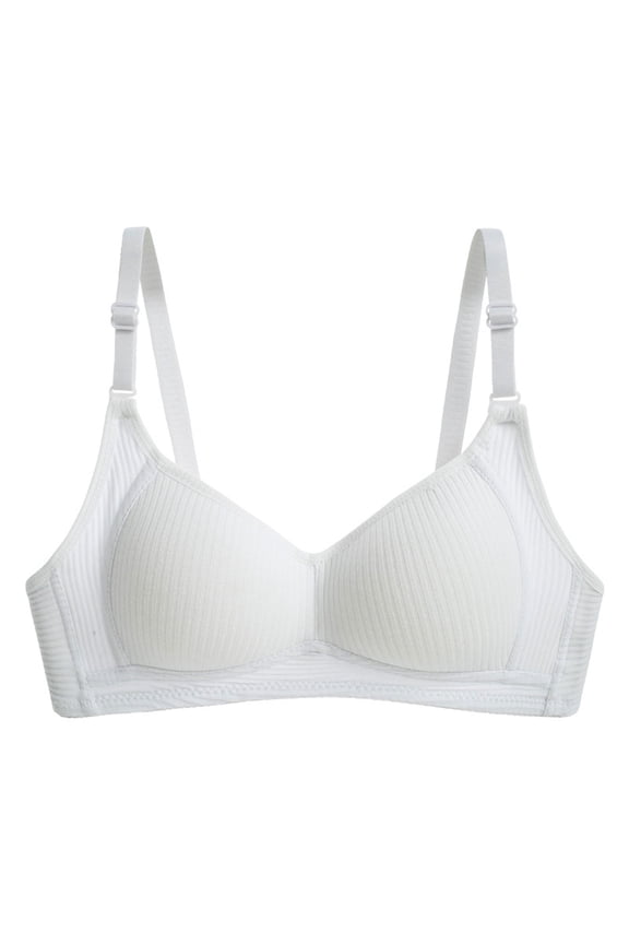 Wireless Bras for Older Women New Women's Push up Bra Plus Size No Underwire Full Coverages Everyday Bras Comfortable Wireless Padded Style B-4 White