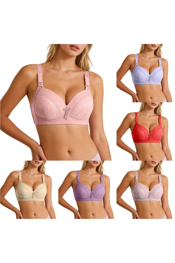 Wireless Bras for Plus Size Full Coverage Comfort Bra Soft Cup Underwire Support Bra Strapless for Women Comfy Maternity Bra Bra Packs for Women