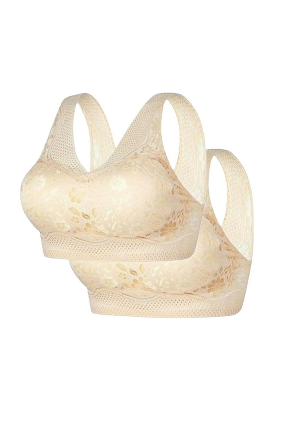 Wireless Bras for Senior Women, Women's Orthopedic Anti-Sagging Bra, Posture Correcting Bra, Breathable Push up Bras 2PCS